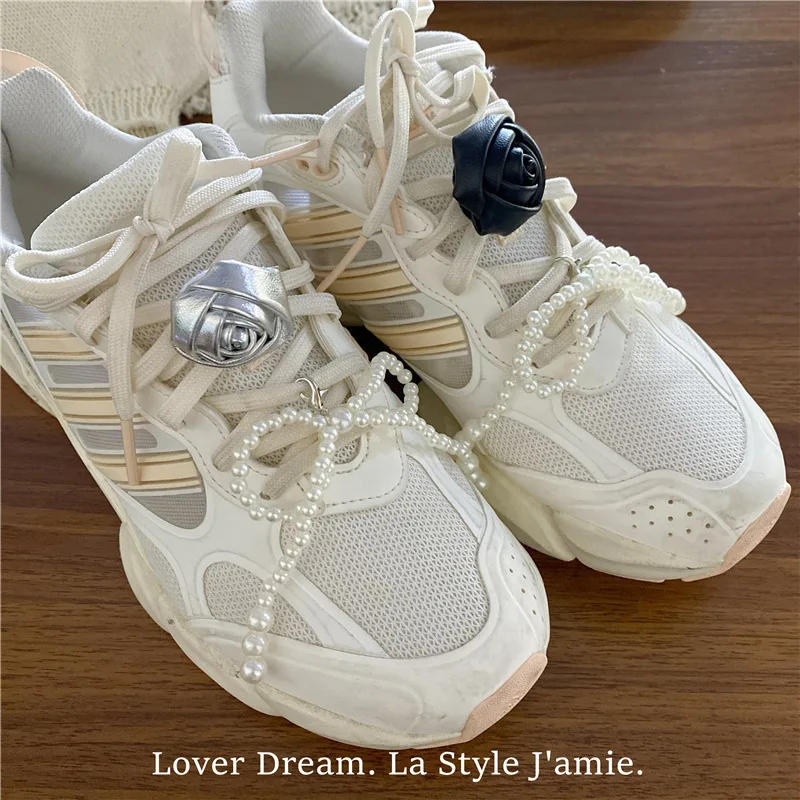 Tweed Style Pearl Bow Flower Shoe Clips for Women High Quality Non Slip Lightweight Daily Casual Shoes Decoration Gift