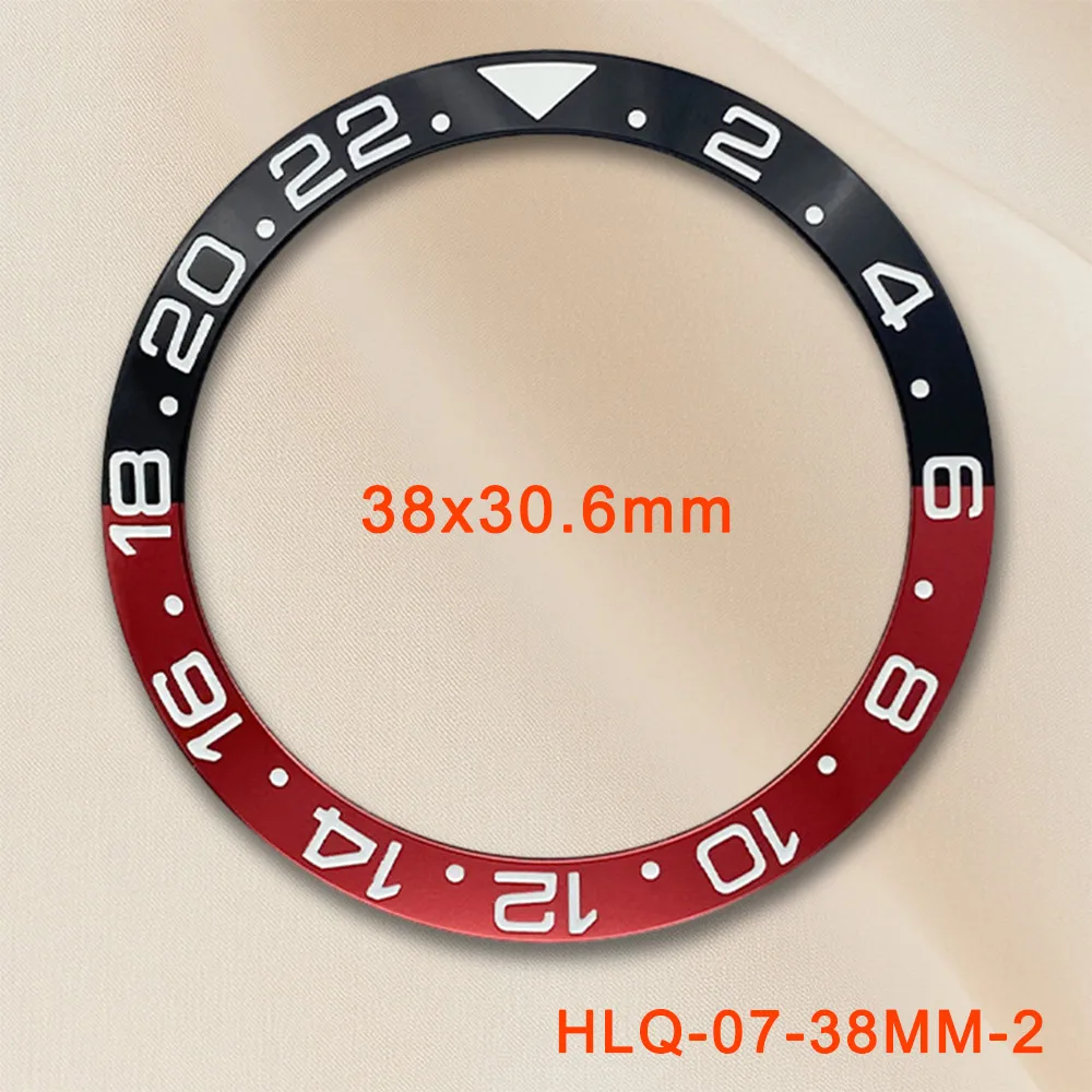 Slope 38mm*30.6mm Aluminum Bezel Insert for GMT SRPD 40mm Diving Case  NH35 NH34 NH36 Automatic Movement Watch Bezel