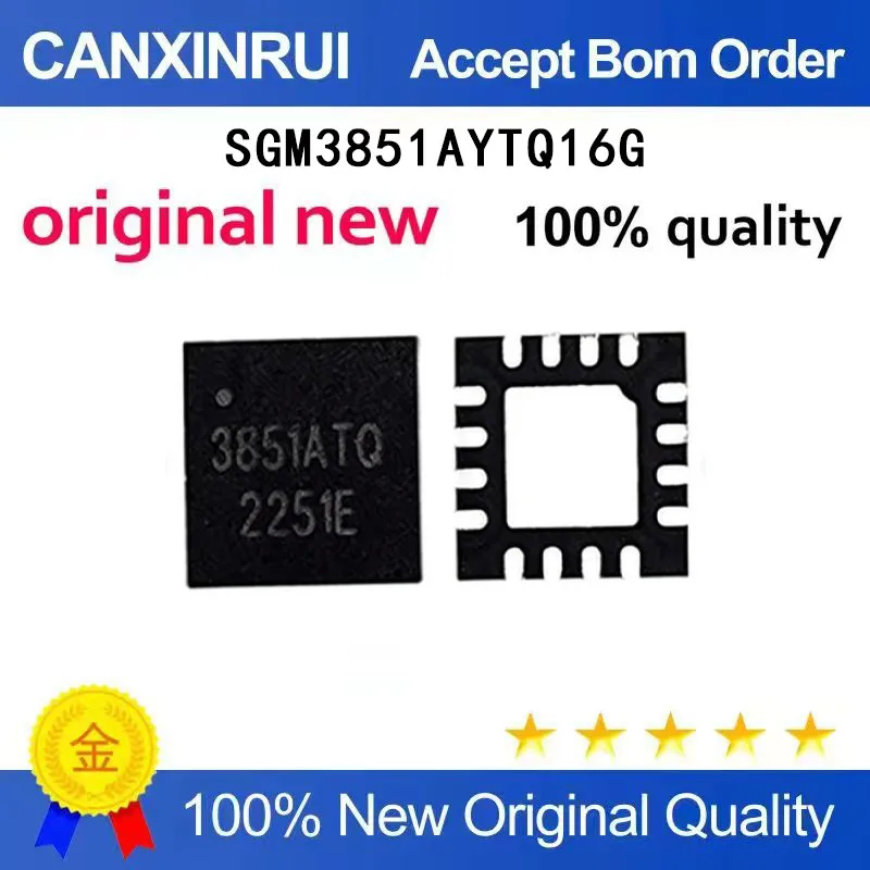 

(5-100 Pieces) Brand new original IC SGM3851YTQ16G/TR TQFN-3 * 3 silk screen 3851ATQ