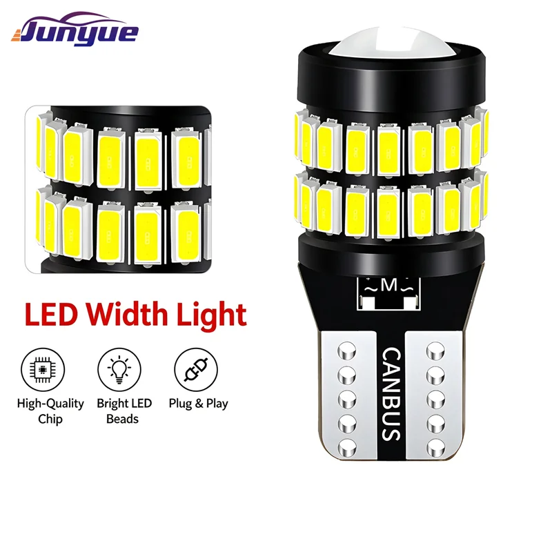 JunYue 100PCS T10 W5W 501 36SMD 3014+1SMD 3030 CANBUS LED Car Interior Reading License Width Lights 168 194 501 LED Globes Bulbs