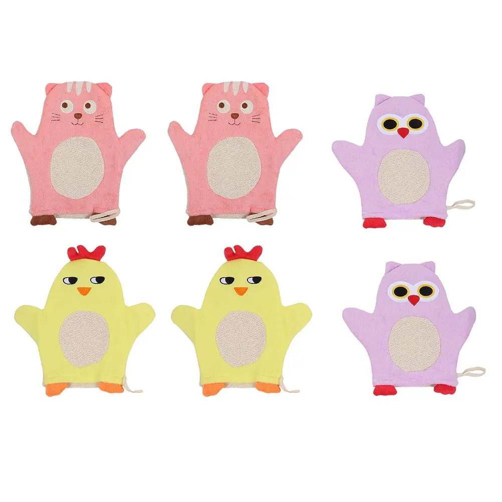 

6 Pcs Kids Sponge Bath Gloves Sponges Thicken Loofah Lightweight Portable Cotton Material Durable Comfortable Body Scrubbing