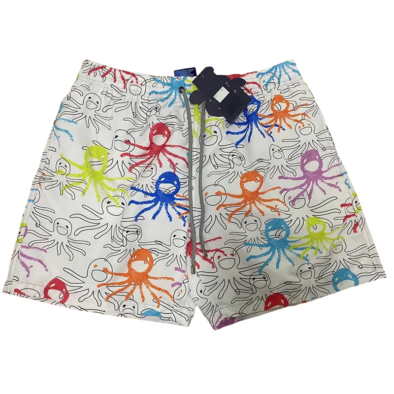 Beach pants fashionable turtles full pattern printed swimming pants elastic waterproof quick drying seaside vacation 2024