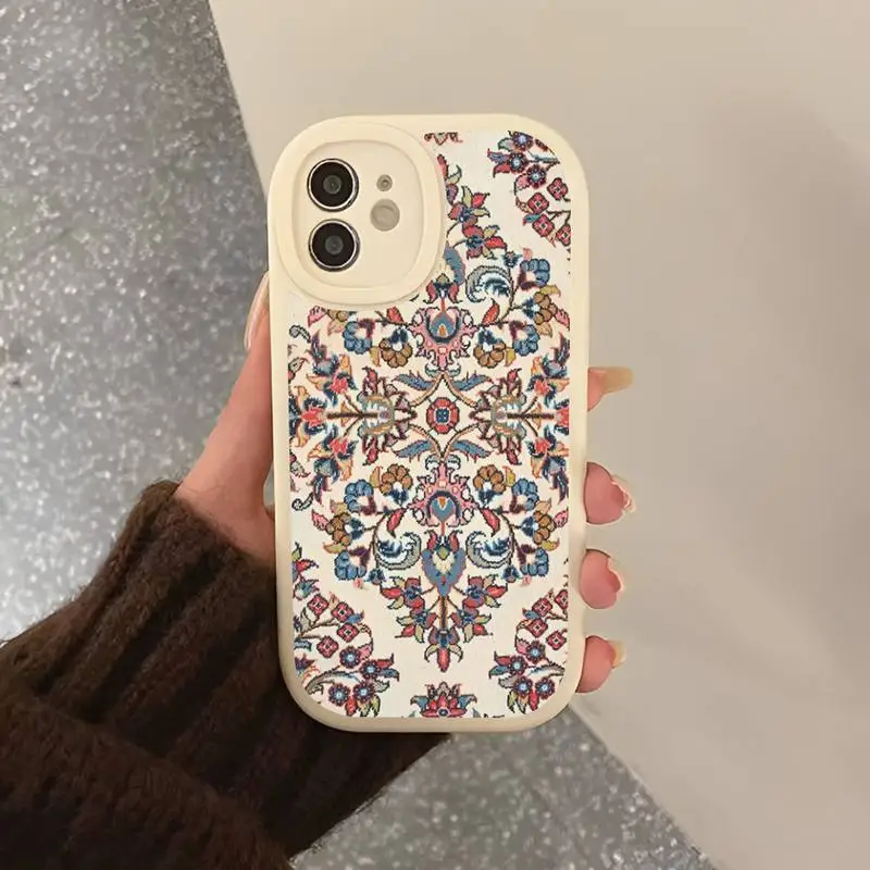 Persian carpet Floral Phone Case Hard Leather Phone Case for iPhone 13 12 Mini 11 14 Pro Max Xs X Xr 7 8 Plus 6 6s Se 2022