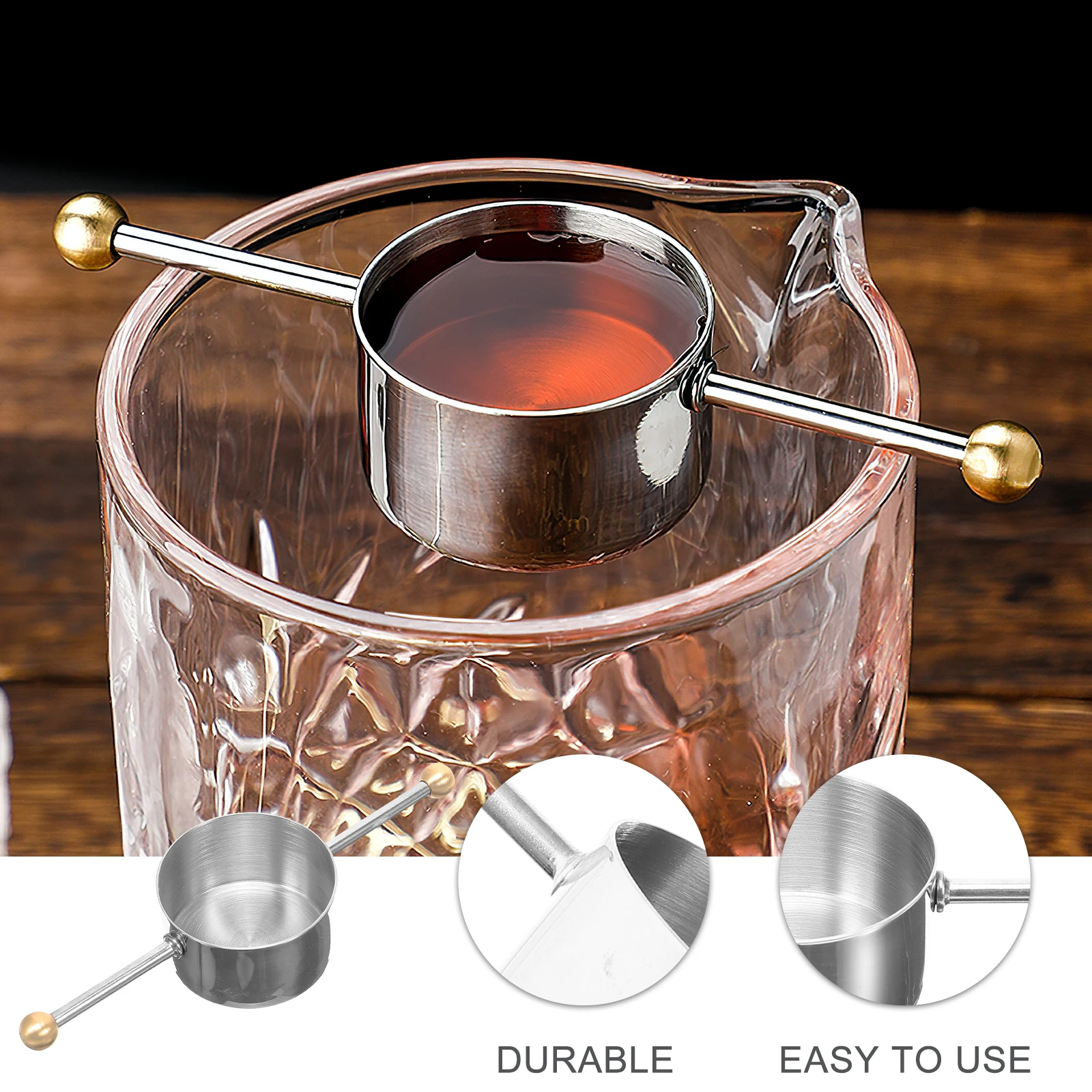

Stainless Steel Measuring Cup Jigger Bartending Tool Double Bead Handle Cocktail Ounce Shot Dispenser Device Precision Metal