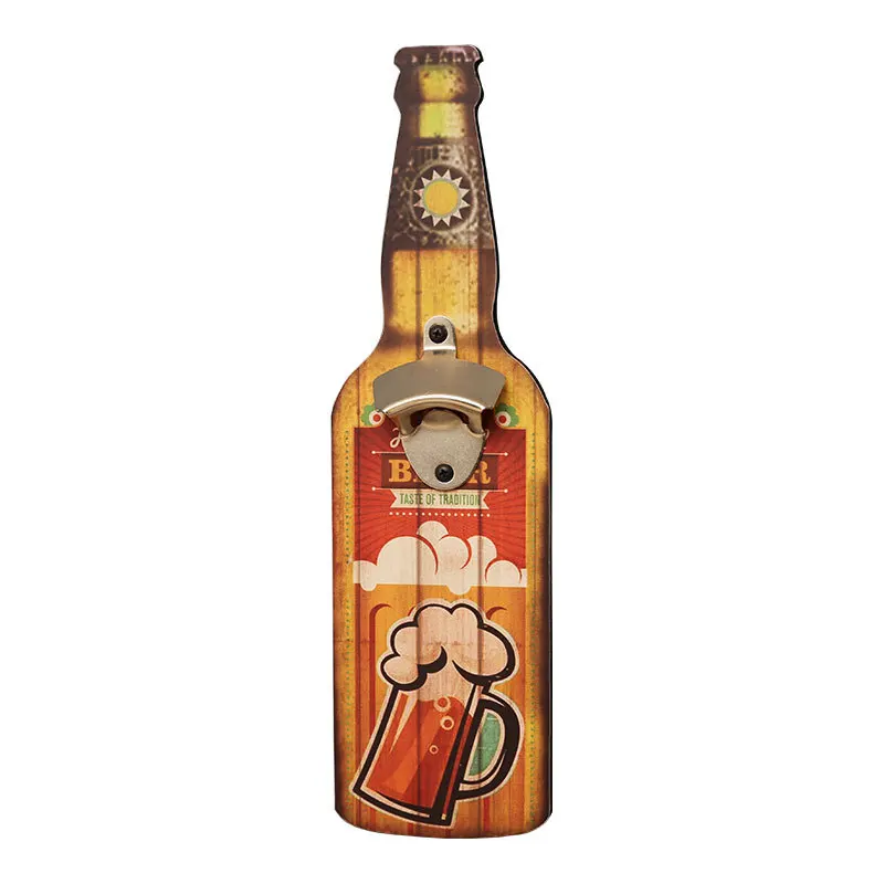 

Wooden Wall Hanging Bottle Opener Retro Beer Bottle Opener Wall Cafe Bar Restaurant Vintage Style Wall Pendant Retro Home Decor