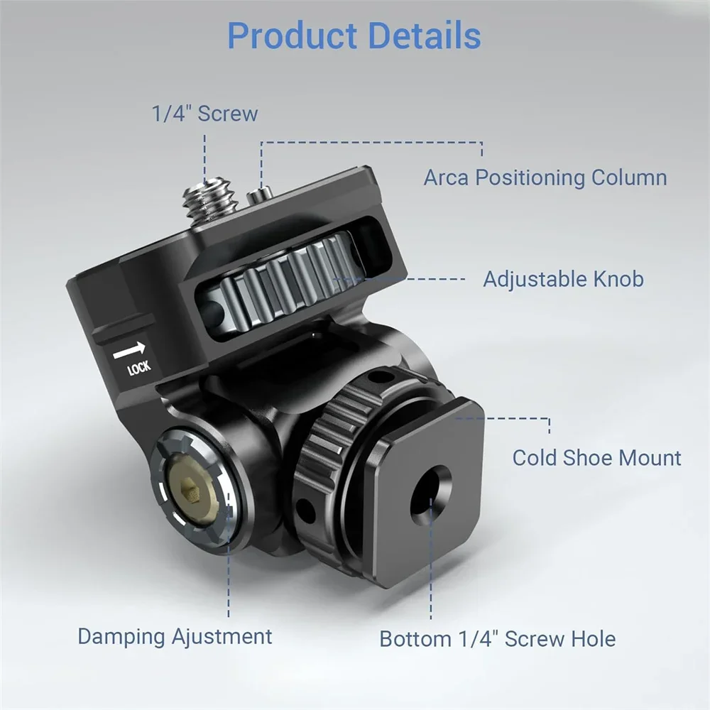 Зажим для камеры DSLR регулируемое крепление для монитора w Холодный башмак 1/4 винт для камеры монитор вспышка фотовспышка Микрофон горячий башмак кронштейн