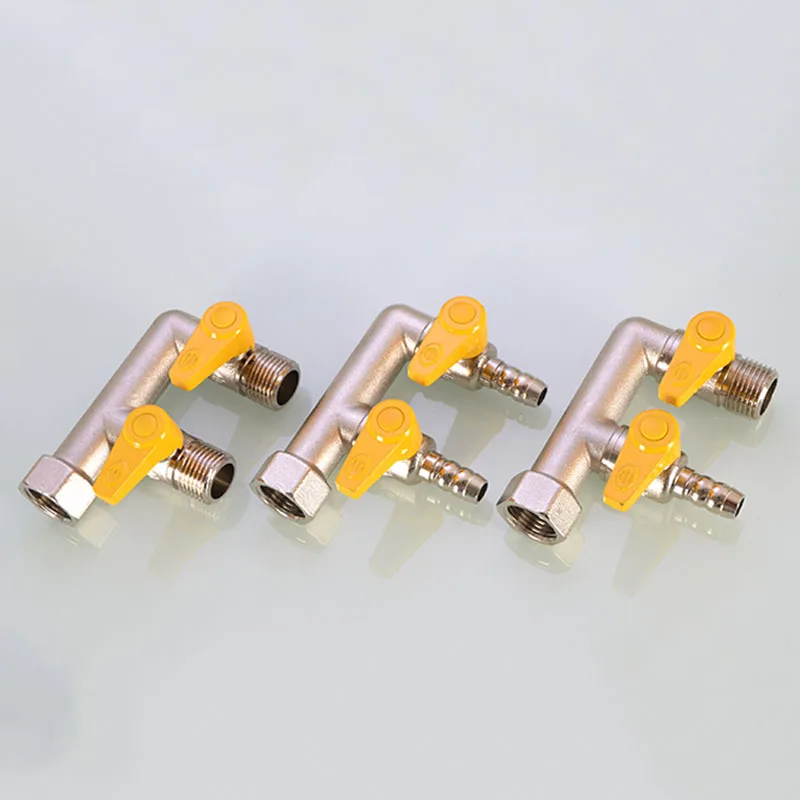 Barb ottone Gas valvola a sfera a 3 vie 1/2 "filettatura femmina/maschio connettore valvola in rame Pagoda interruttore in rame raccordo accoppiatore adattatore