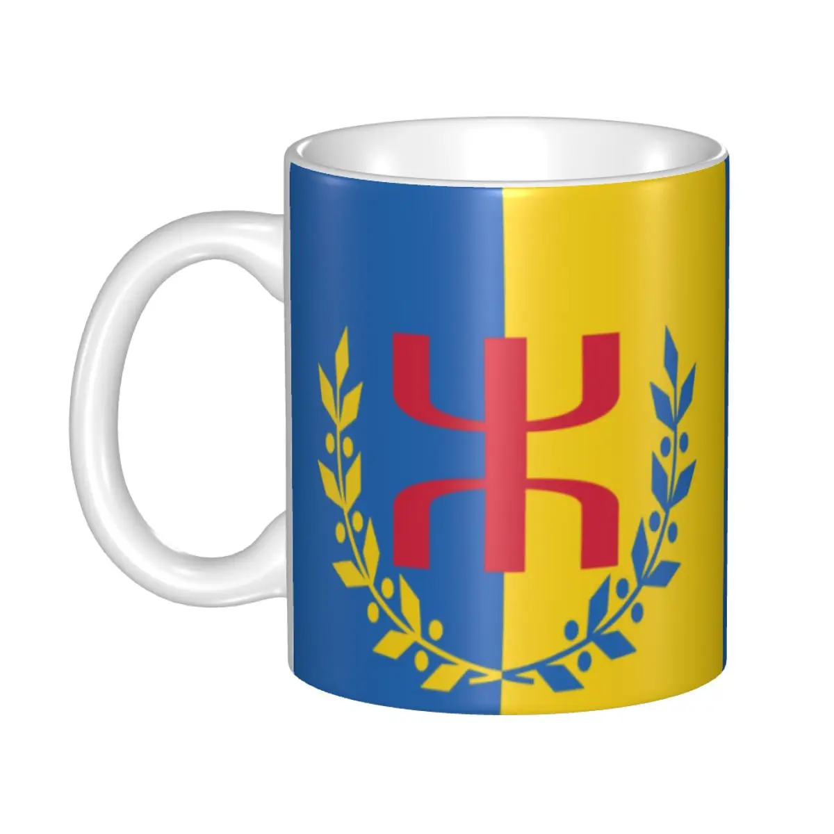 Kabyle Amazigh Flag Mug Customized Berber Proud Coffee Ceramic Mug Cup Creative Gift Outdoor Work Camping Cups And Mugs