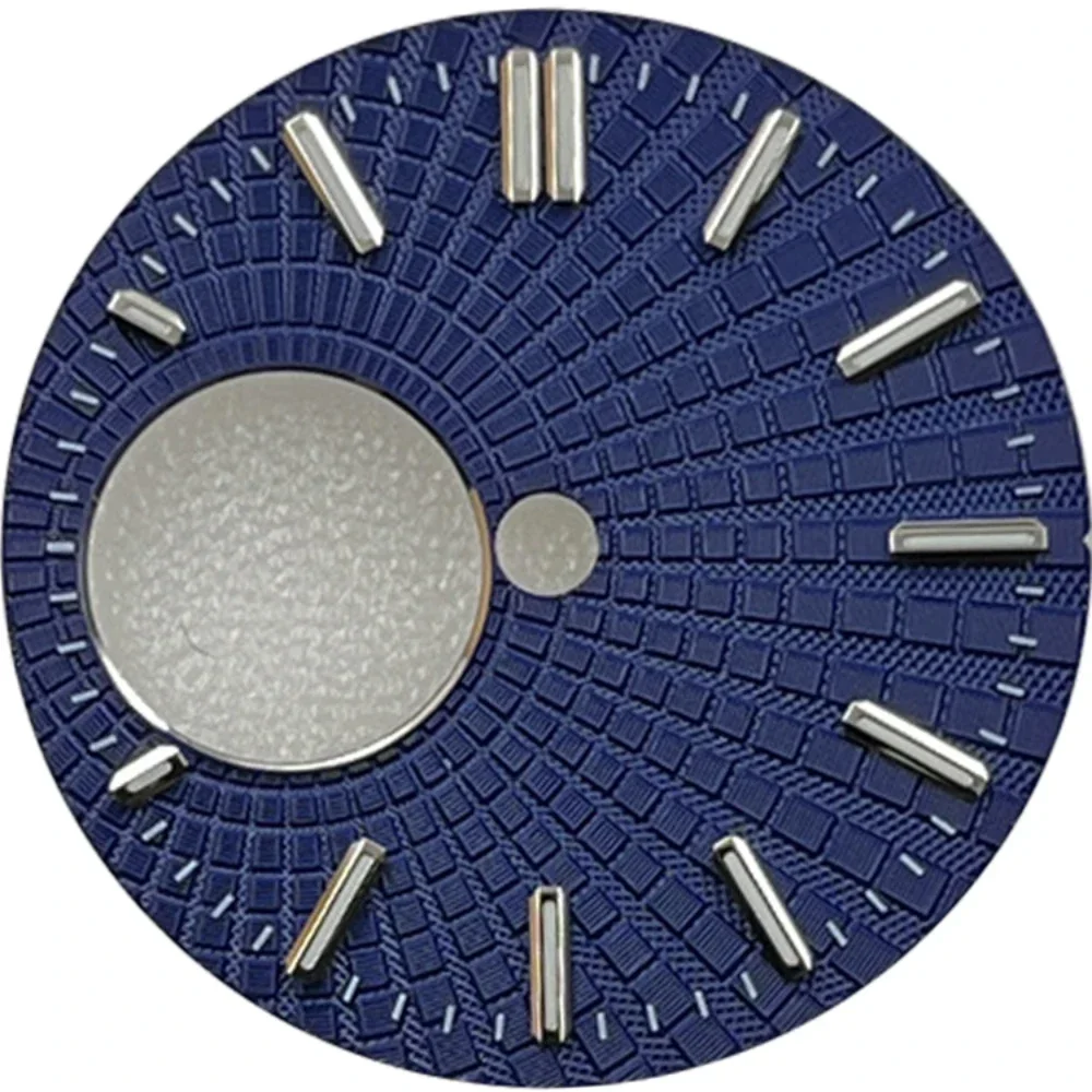 Esfera de reloj Vintage con textura mate Radial hueca de 28,5mm adecuada para movimiento automático NH34/38, caja verde lume nh35, piezas Mod