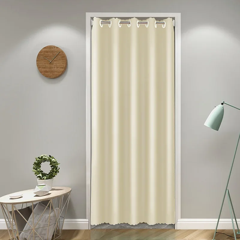 

Height Blackout Doorway Curtain Modern Bedroom Door Curtain Heavy Duty Partition Curtain Lightproof Door Drapes with Eyelet