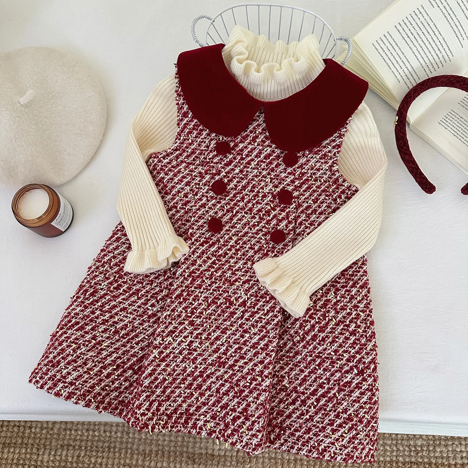 

Платье для девочек, детское зимнее утепленное теплое платье для маленьких девочек, детское рождественское новогоднее платье для девочек, праздничное платье, костюм для девочек