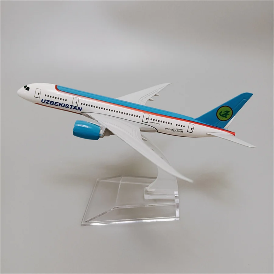 16cm Alloy Metal Air UZBEKISTAN Airlines Boeing 787 B787 Airplane Model UZBEKISTAN Airways Diecast Plane Model Aircraft Gifts