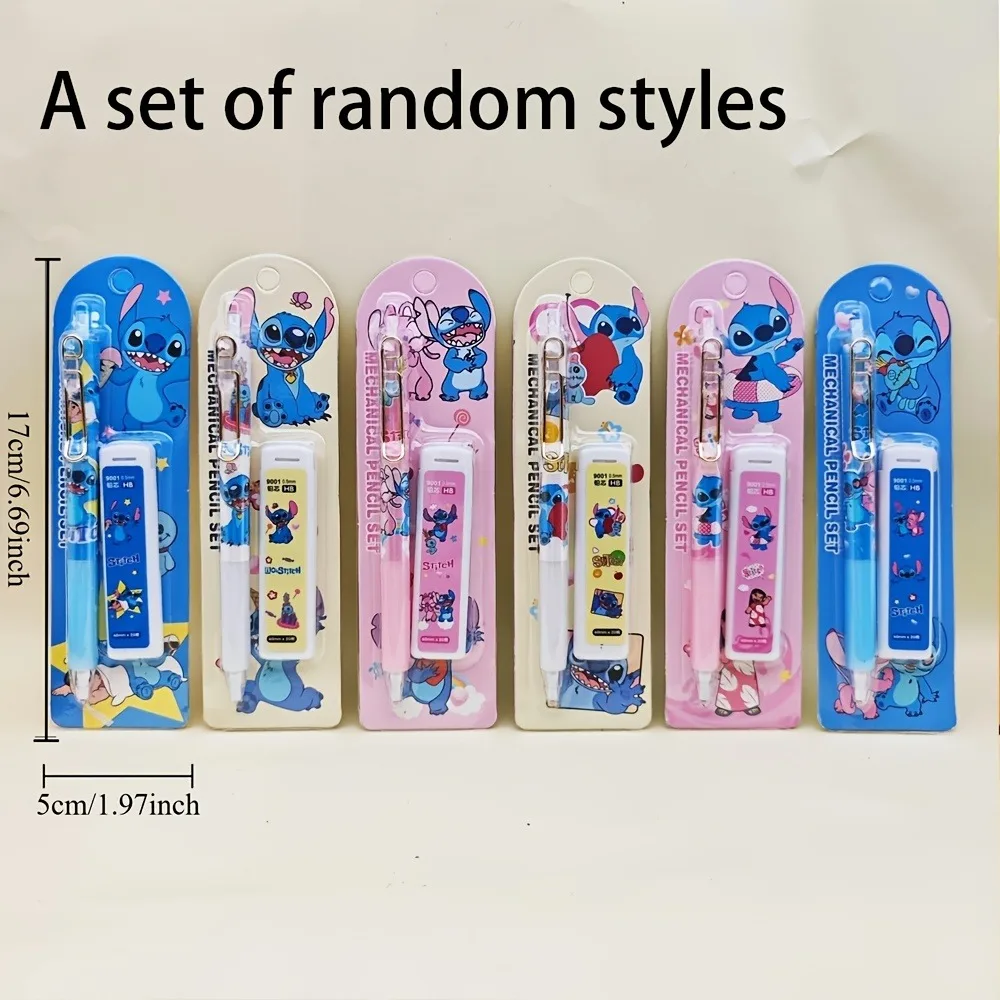 Stitch Themed Mechanical Pencil Set, Equipped with Pencils and Lead Refills, Designed for Art Drawing, Great for Birthday Gifts