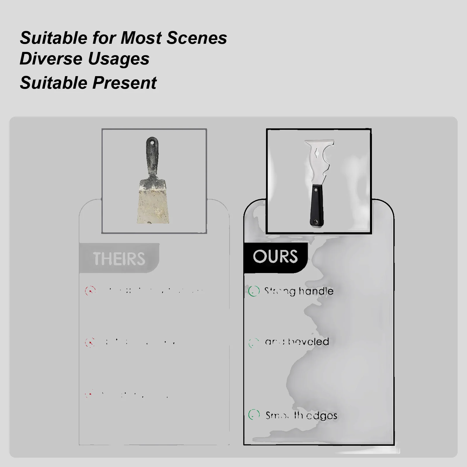 

Скребок для краски, инструмент для дерева, контурный скребок 10-в-1, эргономичный портативный инструмент для клейких стеклянных обоев, гипсокартона, затирки духовки