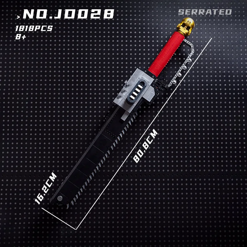 

MOC Serrated Sword Model Building Block Toys Electric Battle Hammer DIY Assembly High Difficult Brick Toy for Boy Adult Gifts