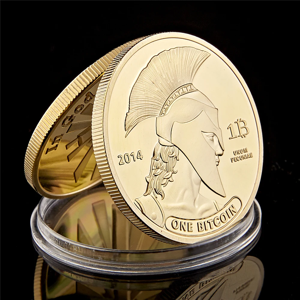 

2014 One Titan Bitcoin Hero Knight Treasure Metal Challenge Decentralization Btc Coin Collection With Display Cover