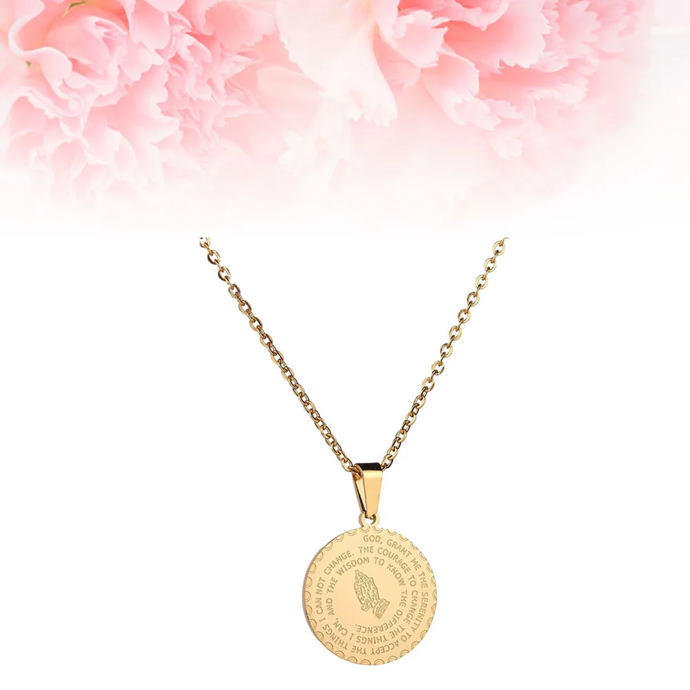 Stainless Steel The Hand Of Prayer Necklace Gold Color Religion Prayer Necklace Jewelry Gift