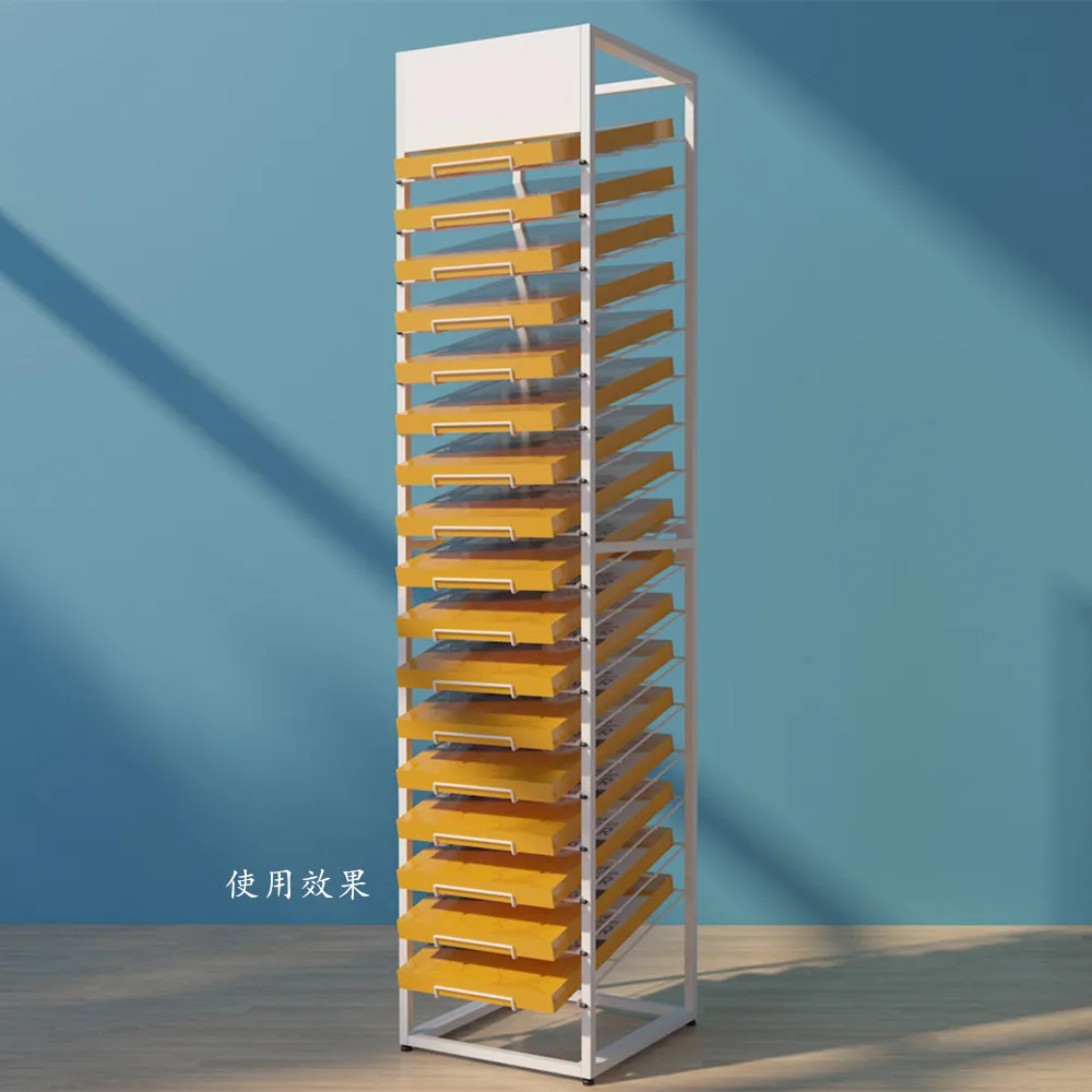 Stationery store 4K cardboard display stand A3 inclined layer rack can hold drawing paper