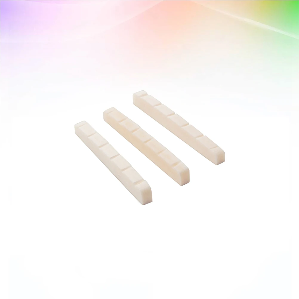 

3pcs 6 String Bass Bone Nut Slotted Instrument Accessory For Lightweight Portable Pre-Slotted Easy Install Resistant Chipping