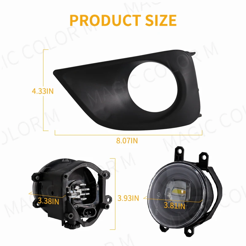 Dla Toyota Vios Yaris Sedan 2013 2014 2015 2016 2017 lampa przeciwmgielna samochodu żółty biały obiektyw halogenowe światła do jazdy dziennej wodoodporny 12V