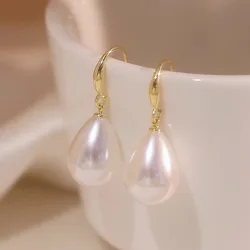 South Korea Oval Drop Water Drop Imitation Pearl 2025 New Fashion Ear Hook Ear Studs Bride Earrings Jewelry Wholesale
