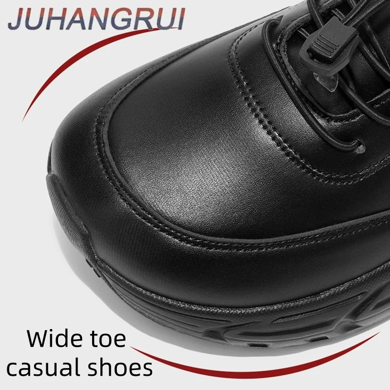 New Men's Wide Toe Casual Leather Shoes Autumn Winter Sports Shoes Breathable Leather High-quality Soles Non-slip Hiking Shoes
