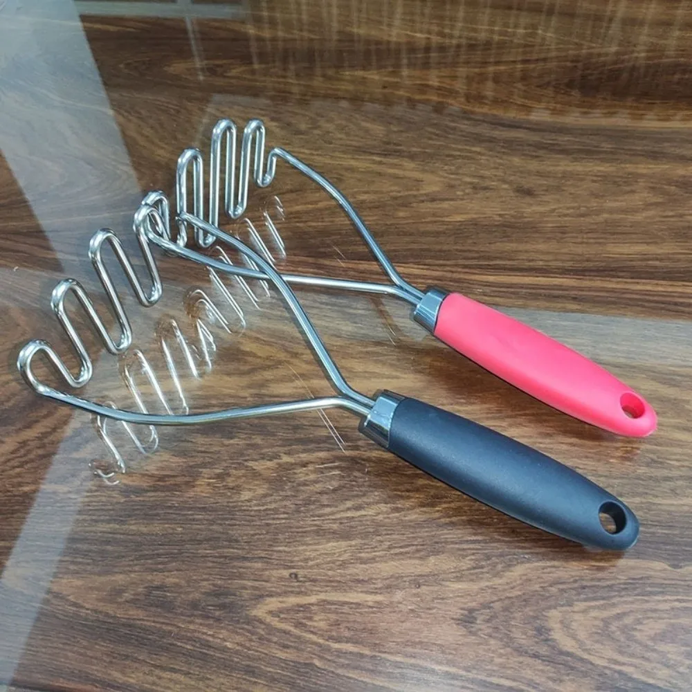 

Stainless Steel Manual Potato Masher Wave Heavy Duty Vegetable Crusher Durable Multifunctional Mud Press Masher Food Preparation