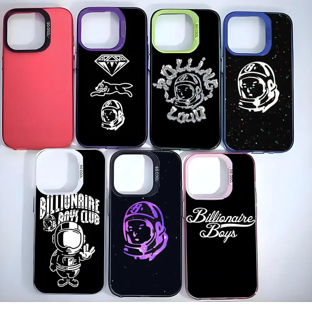 Чехол для телефона MINISO-B-BillionaireS Boys Club, подходит для iPhone 16, 15, 14, 13, MAX 12, 11, 7, 8, XR XS 12 MINI Plus, серебристый цвет, корпус