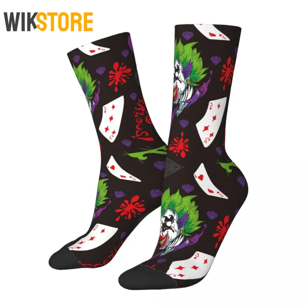 Happy Funny Men's Socks Harajuku Joker And Card Clown Sock Women's Socks Spring Summer Autumn Winter Breathable Cute Sock