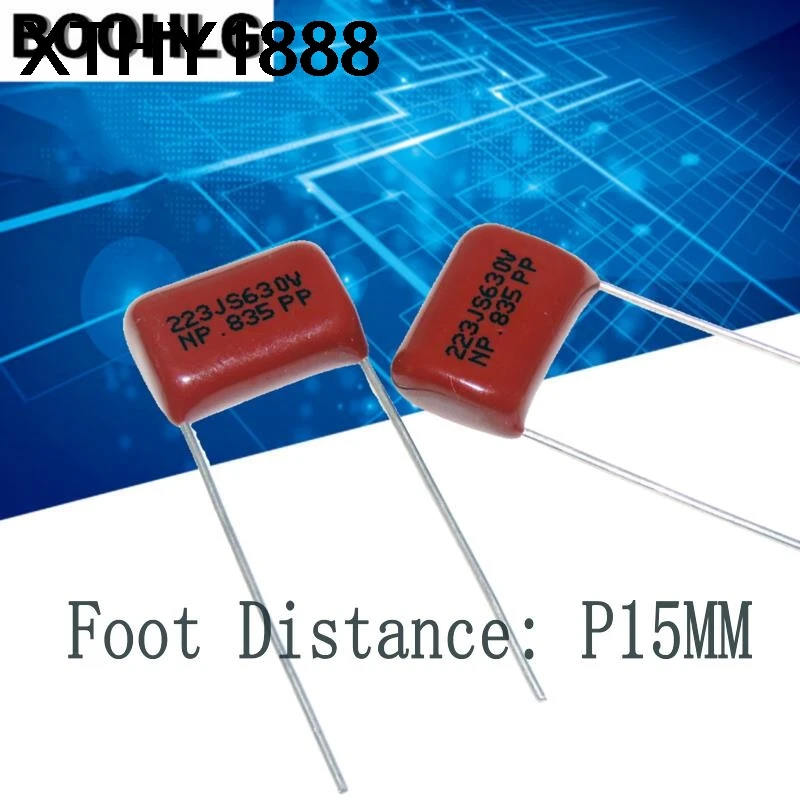 10pcs CBB 223 630V 223J 630V 0.022uF 22nF  P10 P15  CBB22  Metallized Polypropylene Film Capacitor