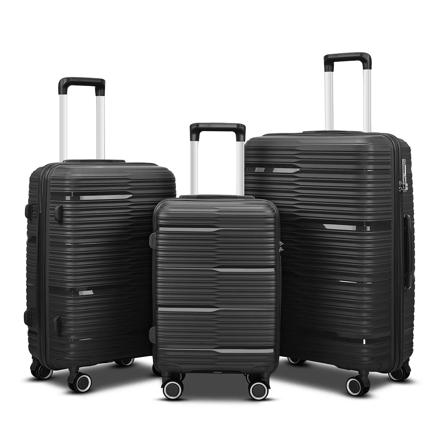 Ensemble de bagages à roulettes de grande capacité, valise de voyage, roues tournantes silencieuses, mot de passe, étui à bagages Trolley TAS, 3 pièces