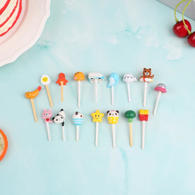 5/6Pcs Bento Vegetable Crockery Cute Mini Toddler Children Fruit Forks Toothpicks Kids Food Picks Cartoon Animal Fruit Forks