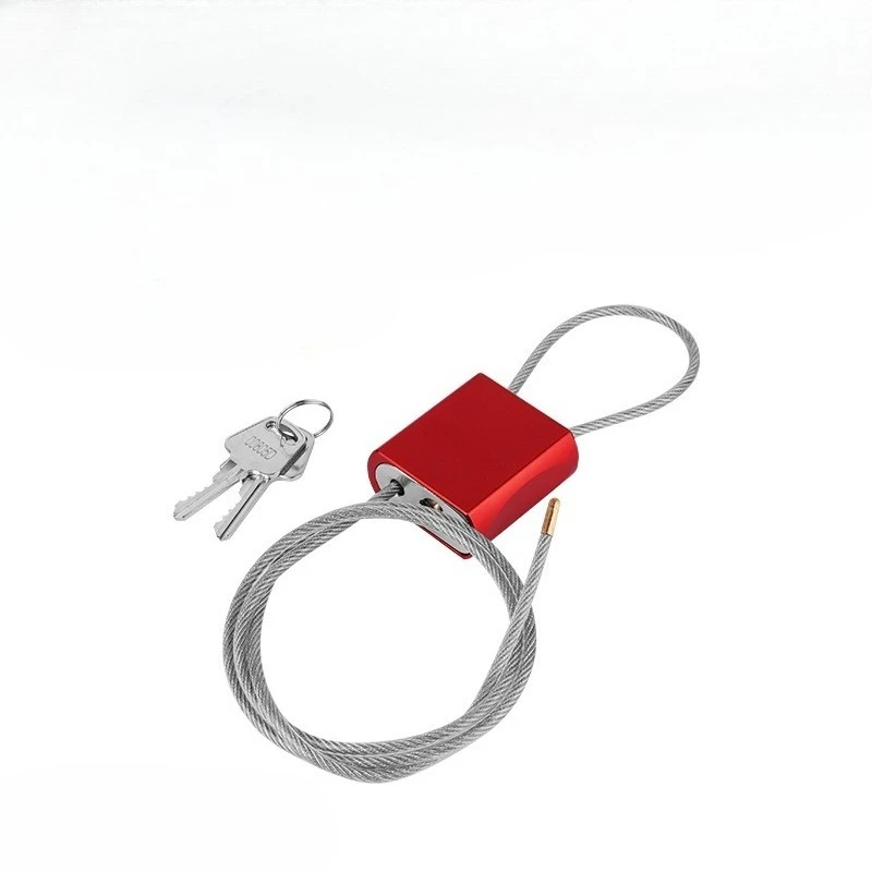 4mm Adjustable Cable Lockout Padlock with 3 keys LOTO Locks Bike, Locker, Gate, Toolbox Lock out Safety