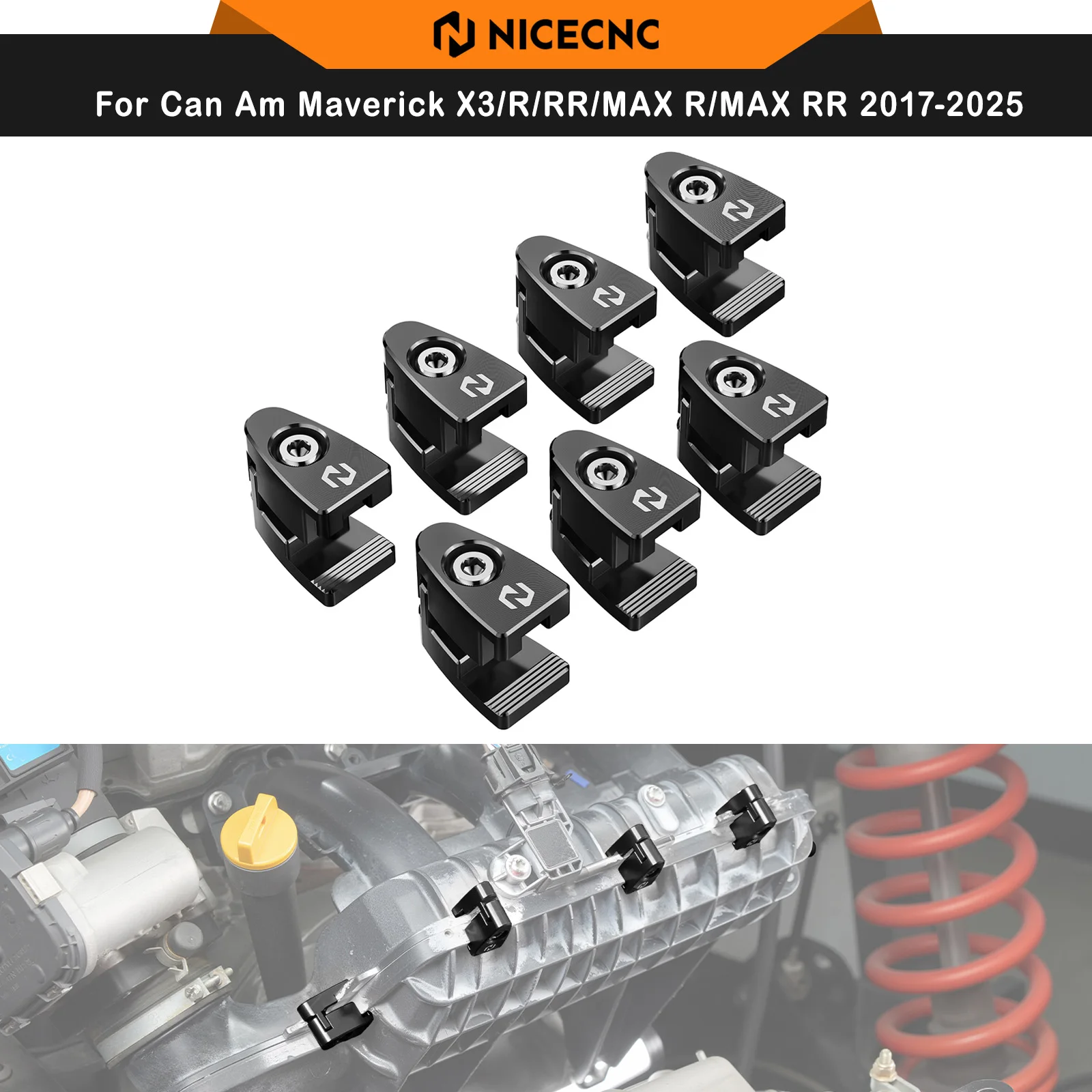 NICECNC For Can Am Maverick X3 2017-2025 Intake Manifold Reinforcement Bracket For Maverick X3 R RR MAX R UTV Manifold Support
