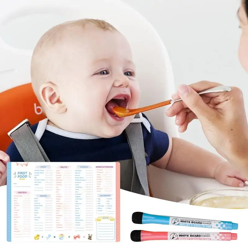 new Reusable First Foods Tracker Checklist Fidget Magnetic Baby First Foods Checklist Repeatable Baby Feeding Chart Checklist