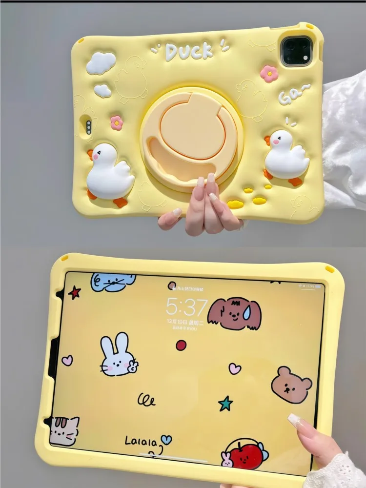 Etui 3D Cartoon Cute Kids Case na iPada Mini Air 2 3 4 5 6/7 8th 9th 10th Generation 10.9 A16 Pro 11 Silicone Tablet Protective Case — zdjęcie produktu 7