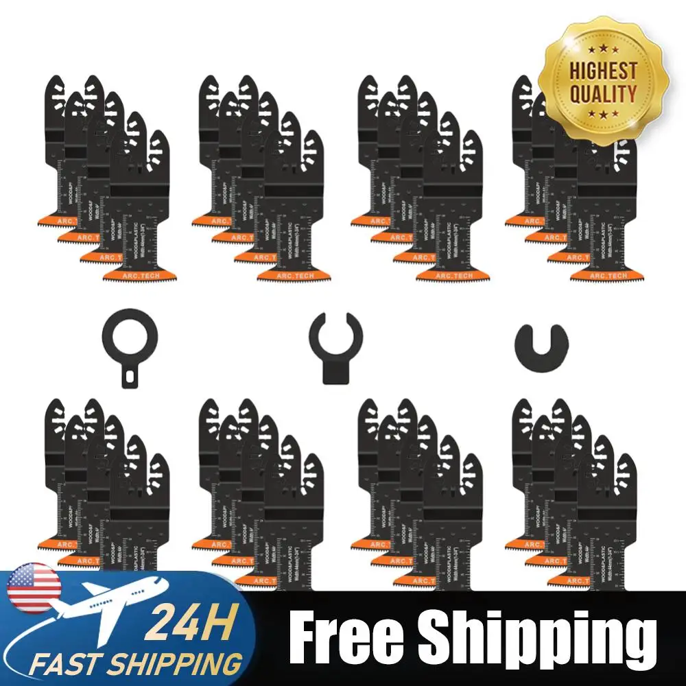 

50 PCS Multi Tool Oscillating Saw Cutter Blades Multi-Function Saw Blade for Renovator Power Wood Plastic Metal Cutting Tools
