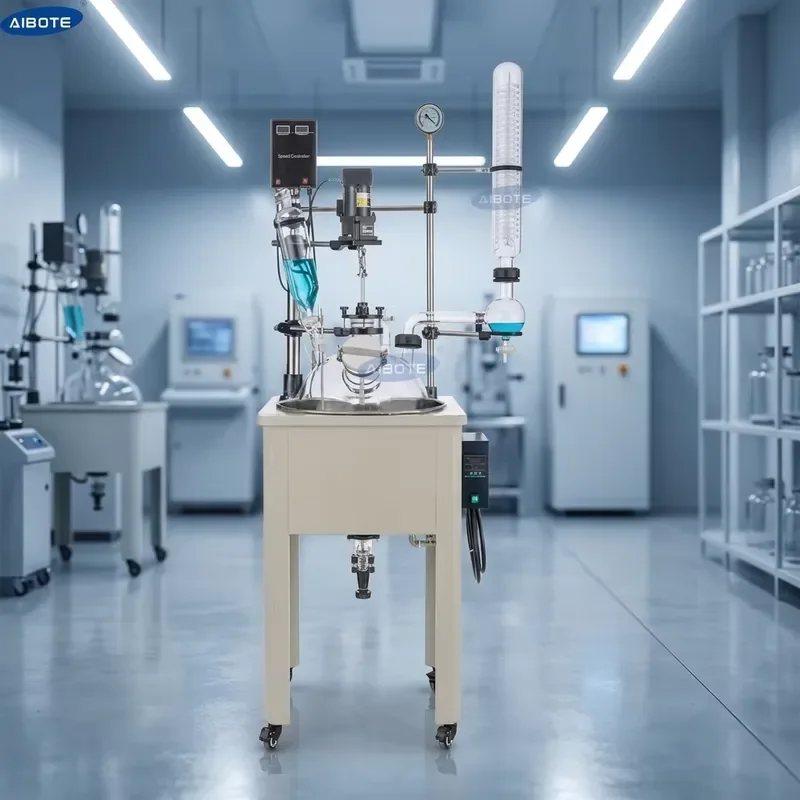 10L 30L 50L 100L 200L Lab Chemical Filtering Single-layer Glass Reactor Vacuum Glass Homogenizer Agitator