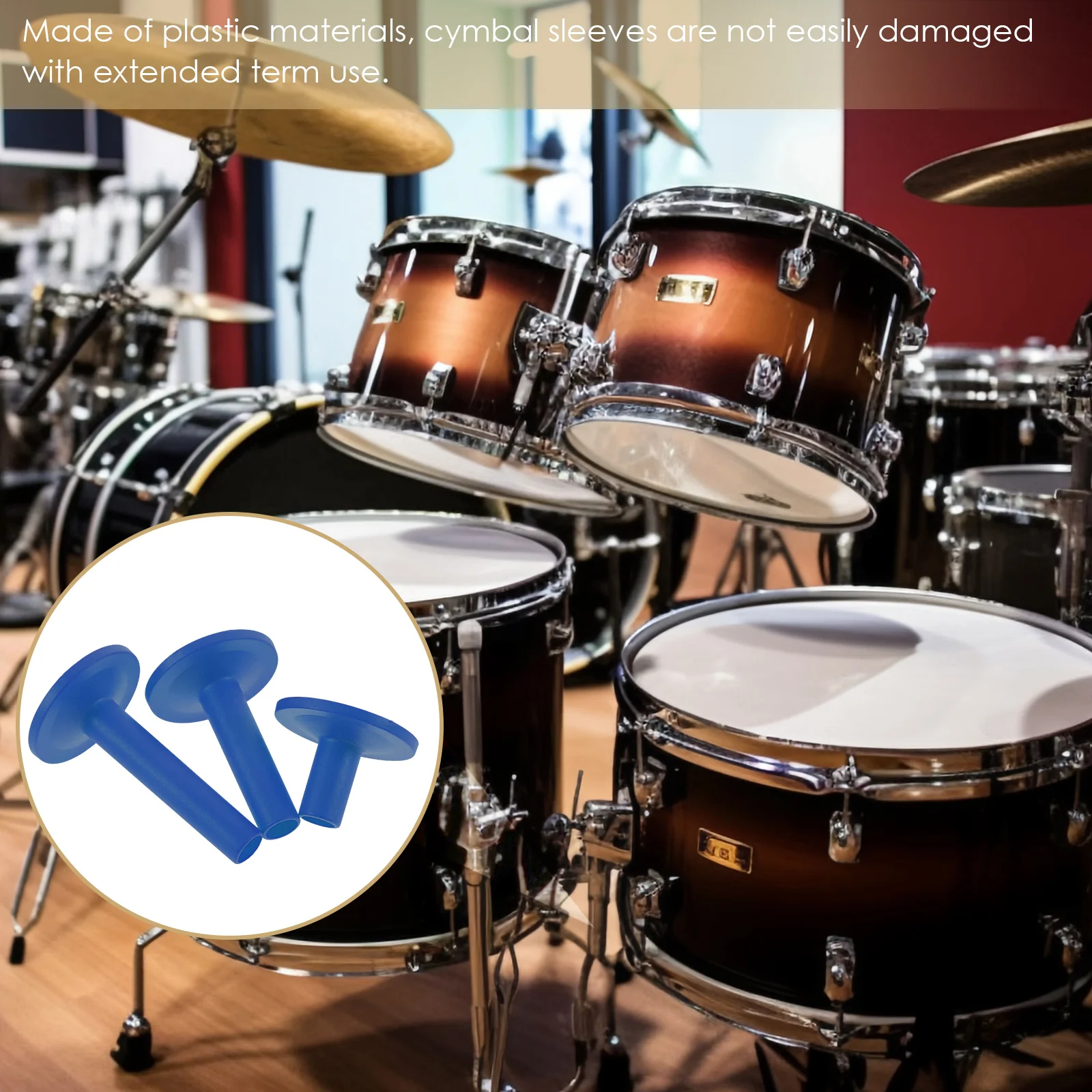 

12 Pcs Drum Kit Accessories Stand Sleeve Cymbal Accessory Set Replacement Parts Plastic Pad Tall