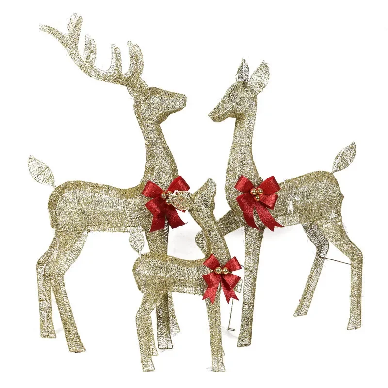 

Christmas deer wrought iron jewelry led luminous elk ornament, American holiday creative DIY decoration Christmas decoration