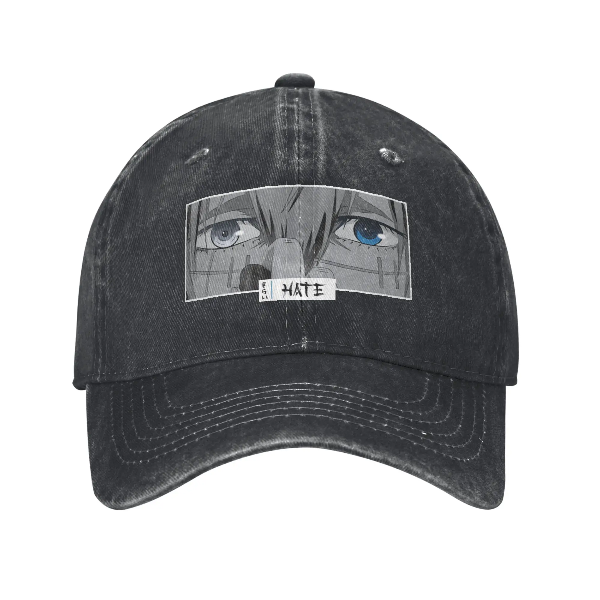 Hate Anime Eyes Stare Japanese Cozy Manga Panel Fashion Baseball Cap  Stylish Mesh Cap  Long Journey Mesh Cap