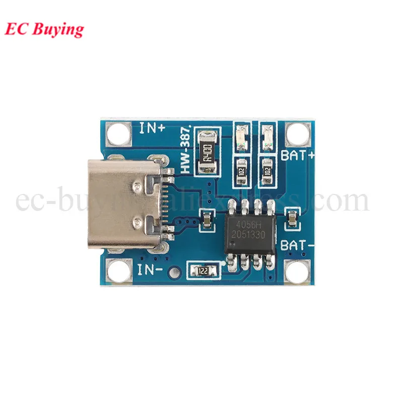 10Pcs/1pc TYPE-C USB 5V 1A 18650 TP4056 Lithium Battery Charger Module Charging Board DC 4.2V 4.5V-5.5V Input Voltage HW-387 image 5