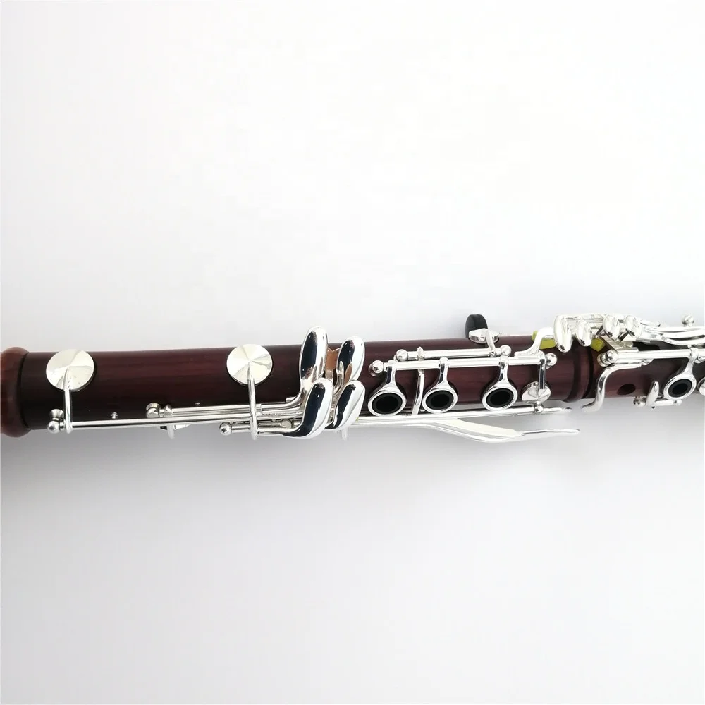 17 Key Rose Wood Material Silver Plated Keys Clarinet