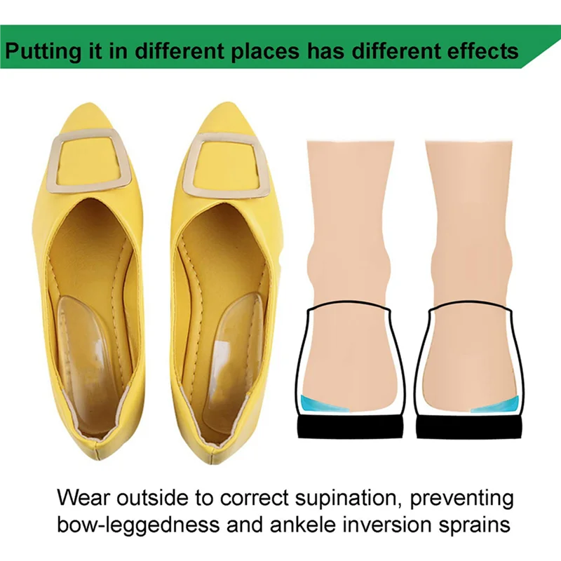 【BABY】10 Pairs Medial & Lateral Heel Wedge Silicone Insoles - Corrective Adhesive Shoe Inserts For Men And Women