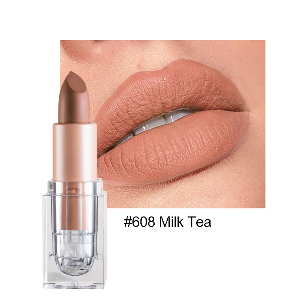 5 Color Matte Nude Lipstick Waterproof Long Lasting Non-stick Cup Lip Stick Sexy Pink Velvet Nude Lipstick Women Makeup Cosmetic