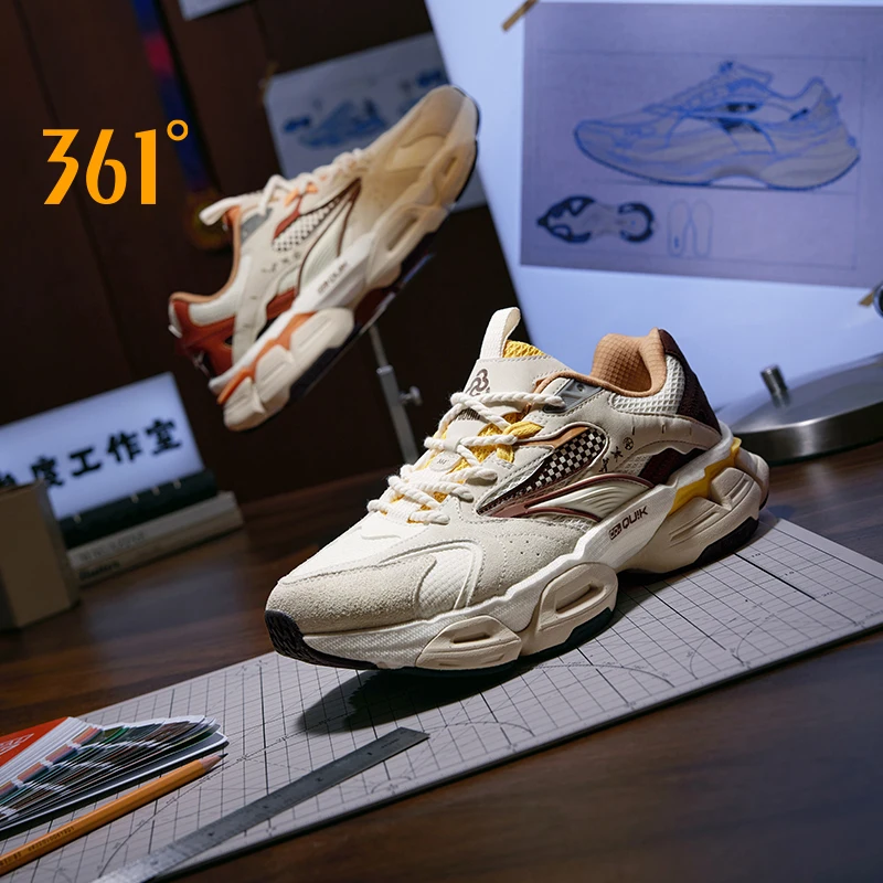 361 Degrees Men Walking Shoes New Mesh Retro Classic Casual Light Breathable Versatile Rebound Non-slip Male Sneakers 672516771