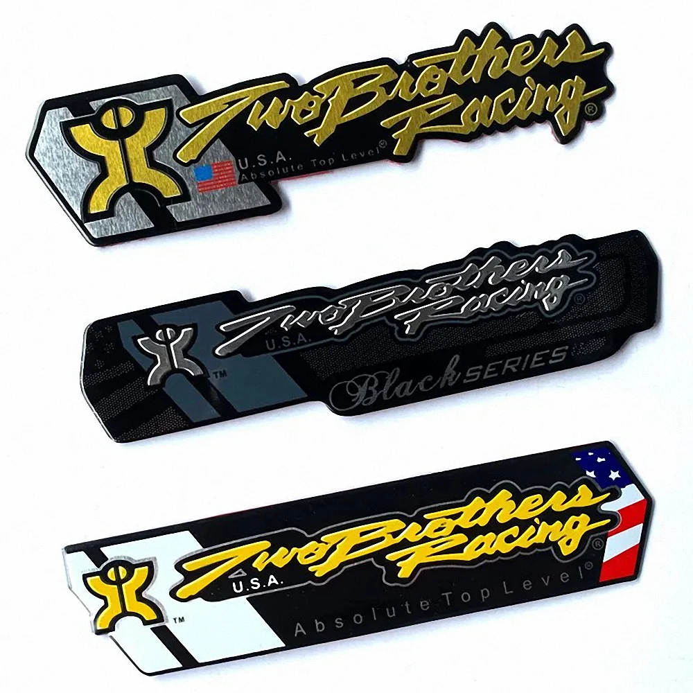 For Two Brother Logo Exhaust Sticker Kawasaki Honda Harley Daivdson Yamaha Suzuki Motorcycle Accessories Racing Tip Cap Pegatina