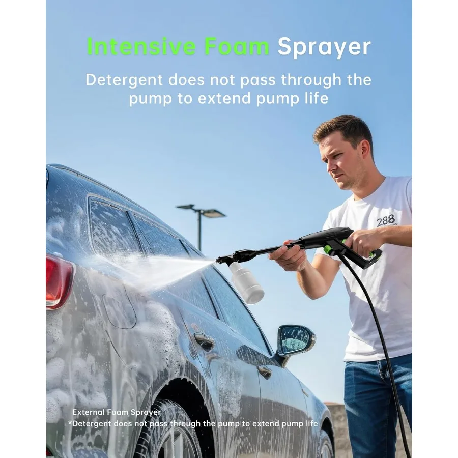 غسالة الضغط العالي مع مدفع رغوة لتنظيف فعال لباحات الأسوار والطوابق والسيارات قوية محمولة وسهلة الاستخدام #3