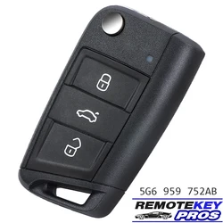 DIYKEY 5 g6 959 752AB /5 g0 959 752BC Keyless Go 434MHz MQB ID48 per Volkswagen Golf 7 MK7 per Skoda Octavia Smart Remote Key Fob