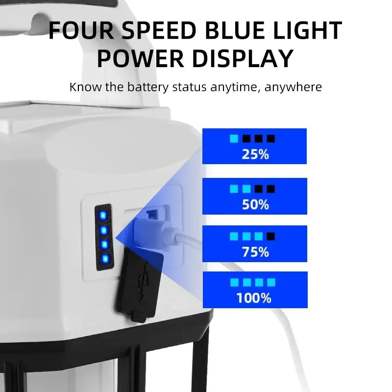 Éclairage de charge de camping en plein air à LED, lumière d'urgence solaire, ultra longue endurance, escales de tente